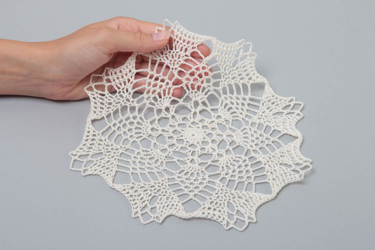 Gentle handmade crochet napkin decorative lace napkin kitchen design gift ideas photo 5