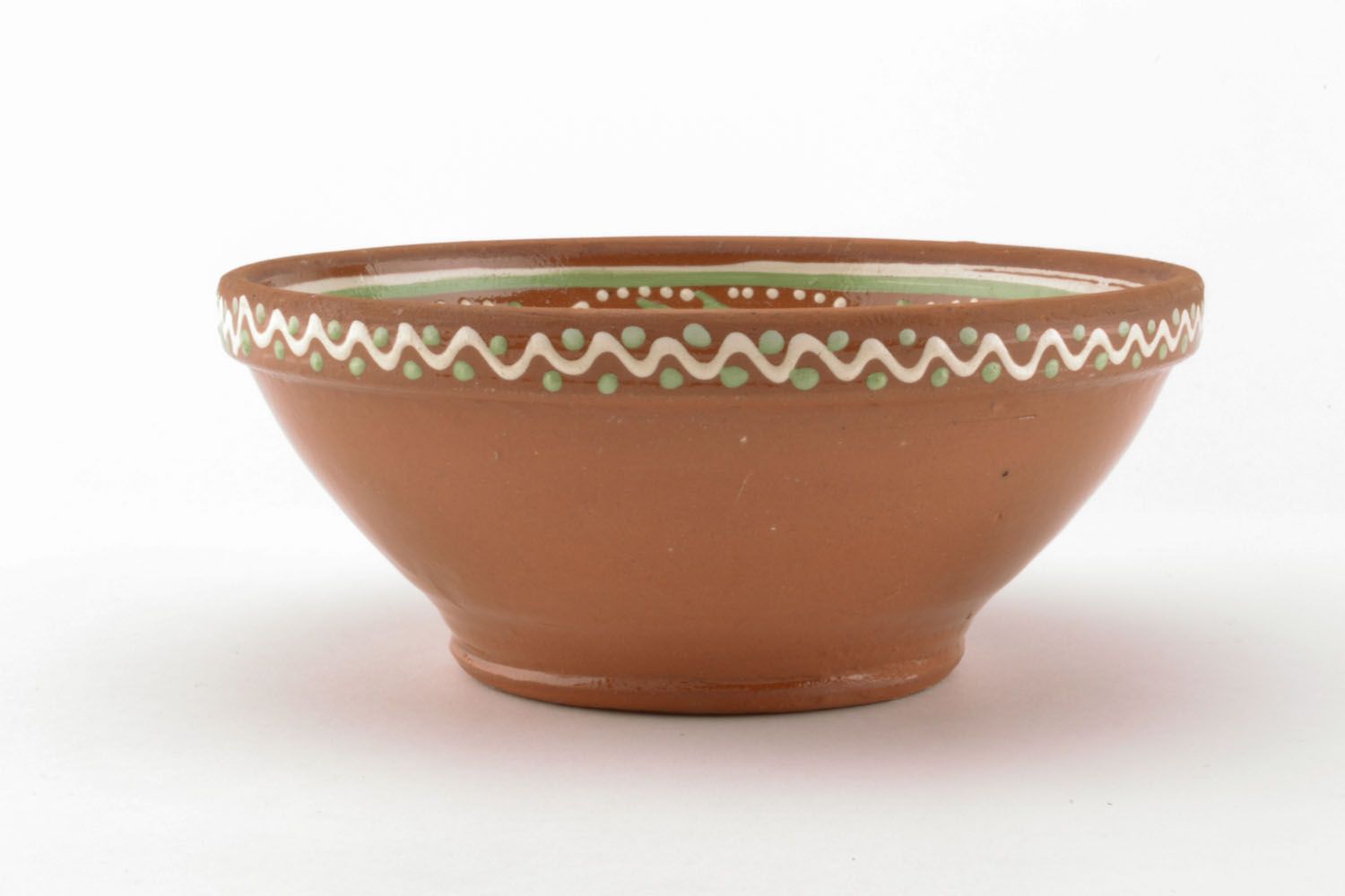 Patterned clay bowl photo 3