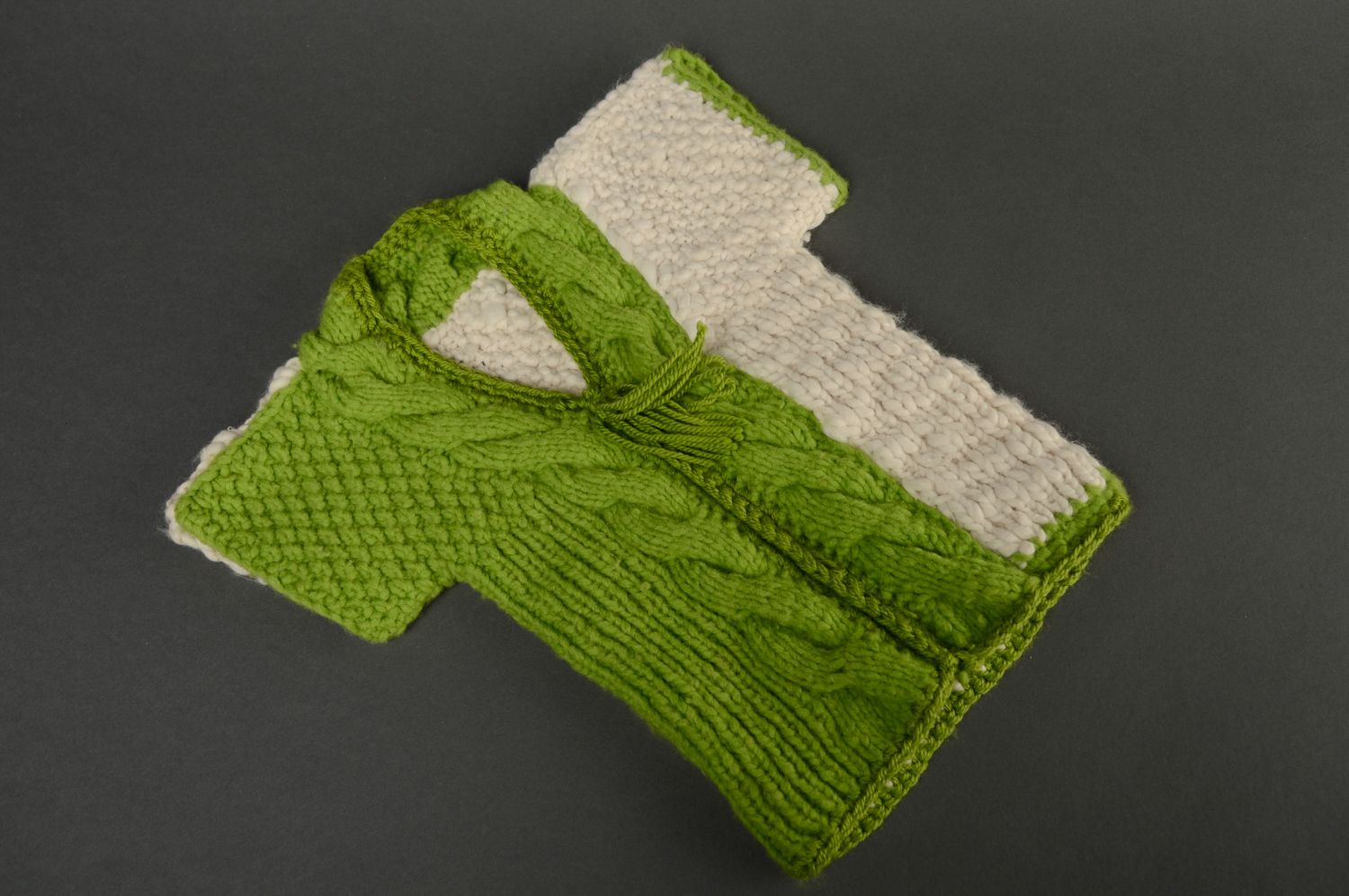 Gilet tricoté en laine pour enfant Vert photo 1