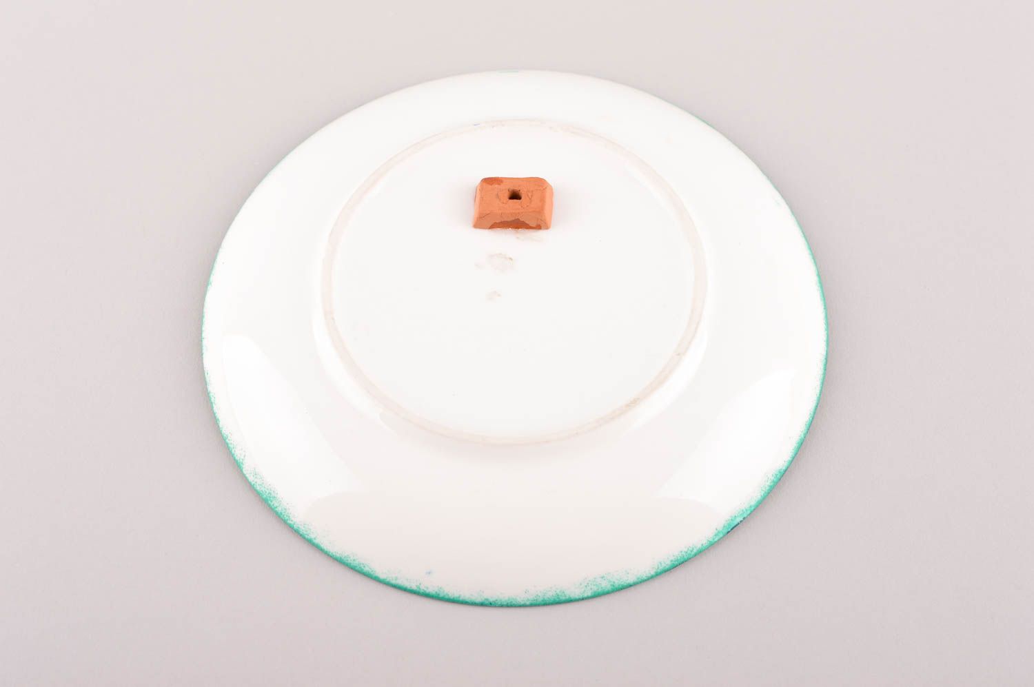 Керамическая тарелка ручной работы расписная тарелка с цветами глиняная посуда фото 5