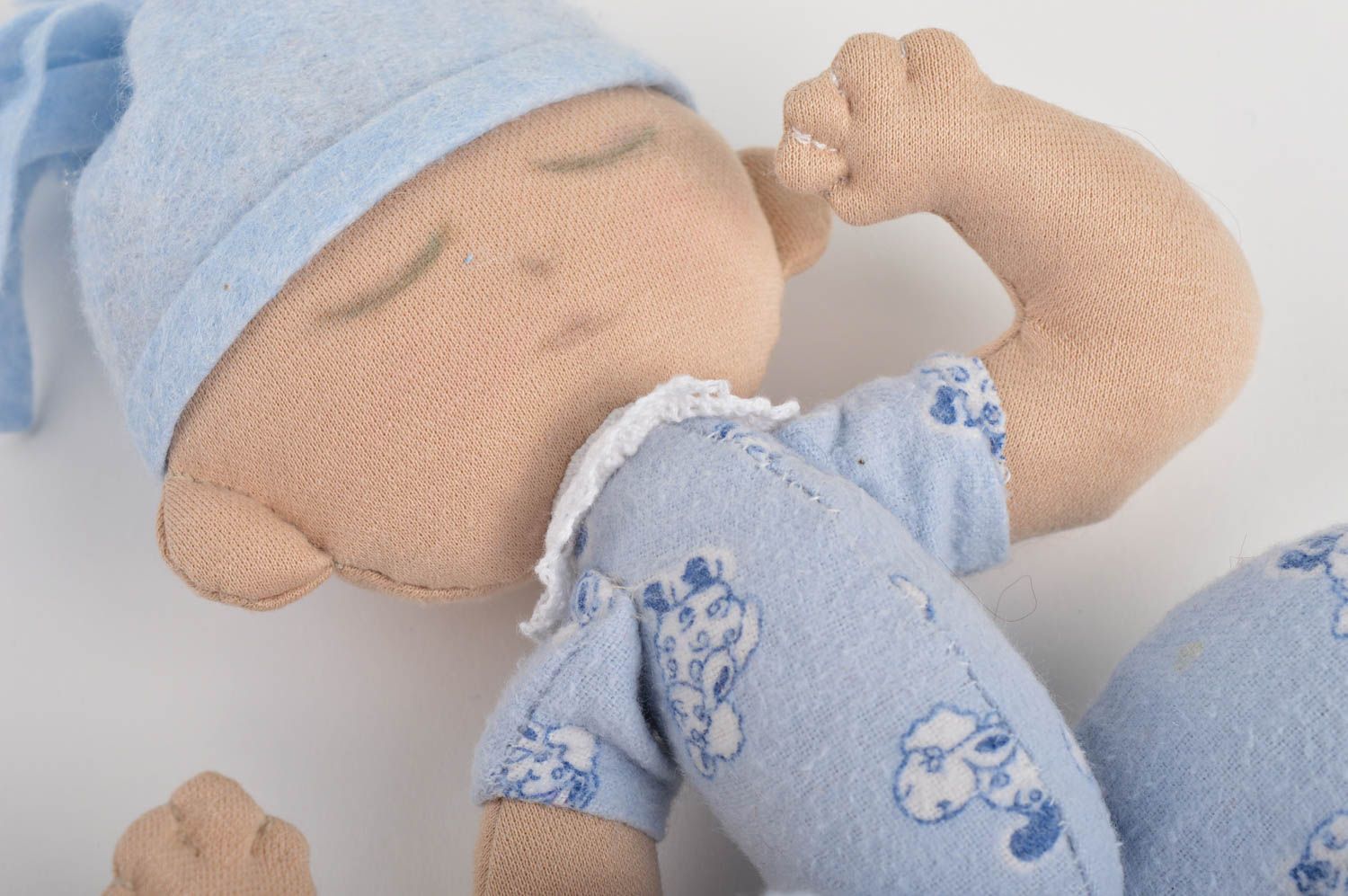 Handgefertigt Künstler Puppe Dekoration Wohnzimmer Kinder Geschenk  in Blau foto 4