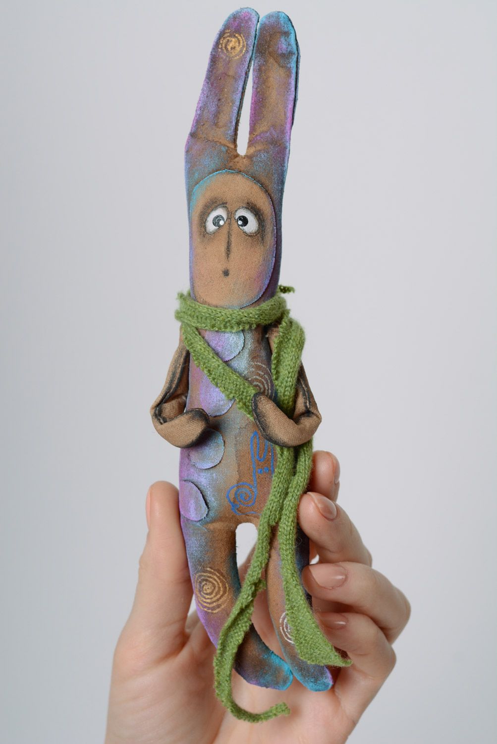 Handgemachtes Designer originelles Spielzeug mit Aroma von Kaffee Hase für Interieur foto 3