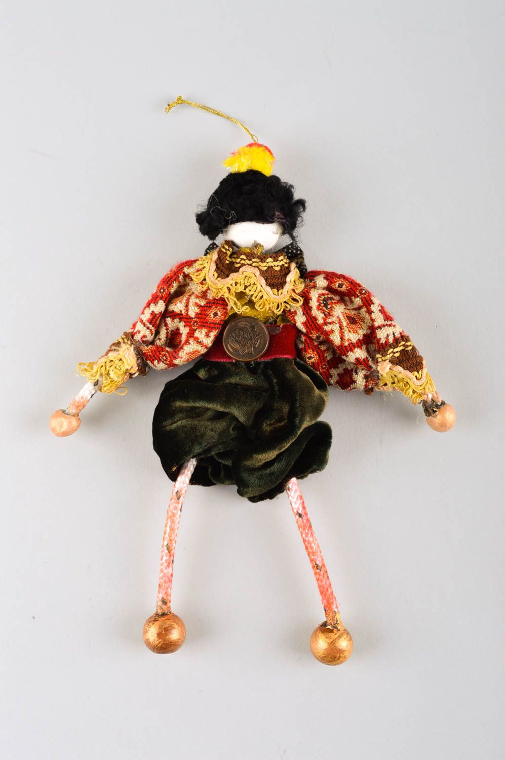 Bambola bella in stoffa fatta a mano pupazzo tessile originale decoro casa foto 5
