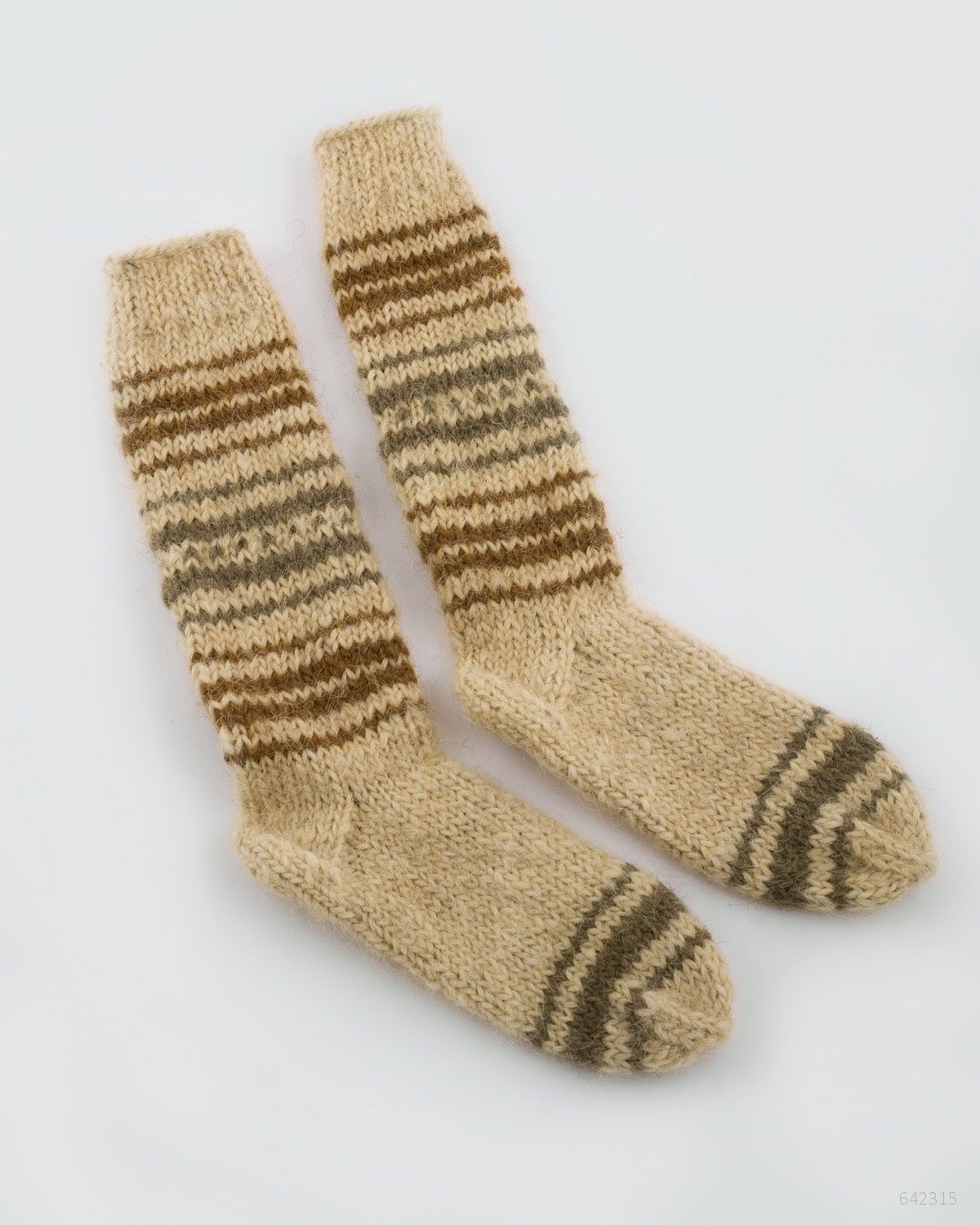 Calcetines largos de lana con rayas foto 2