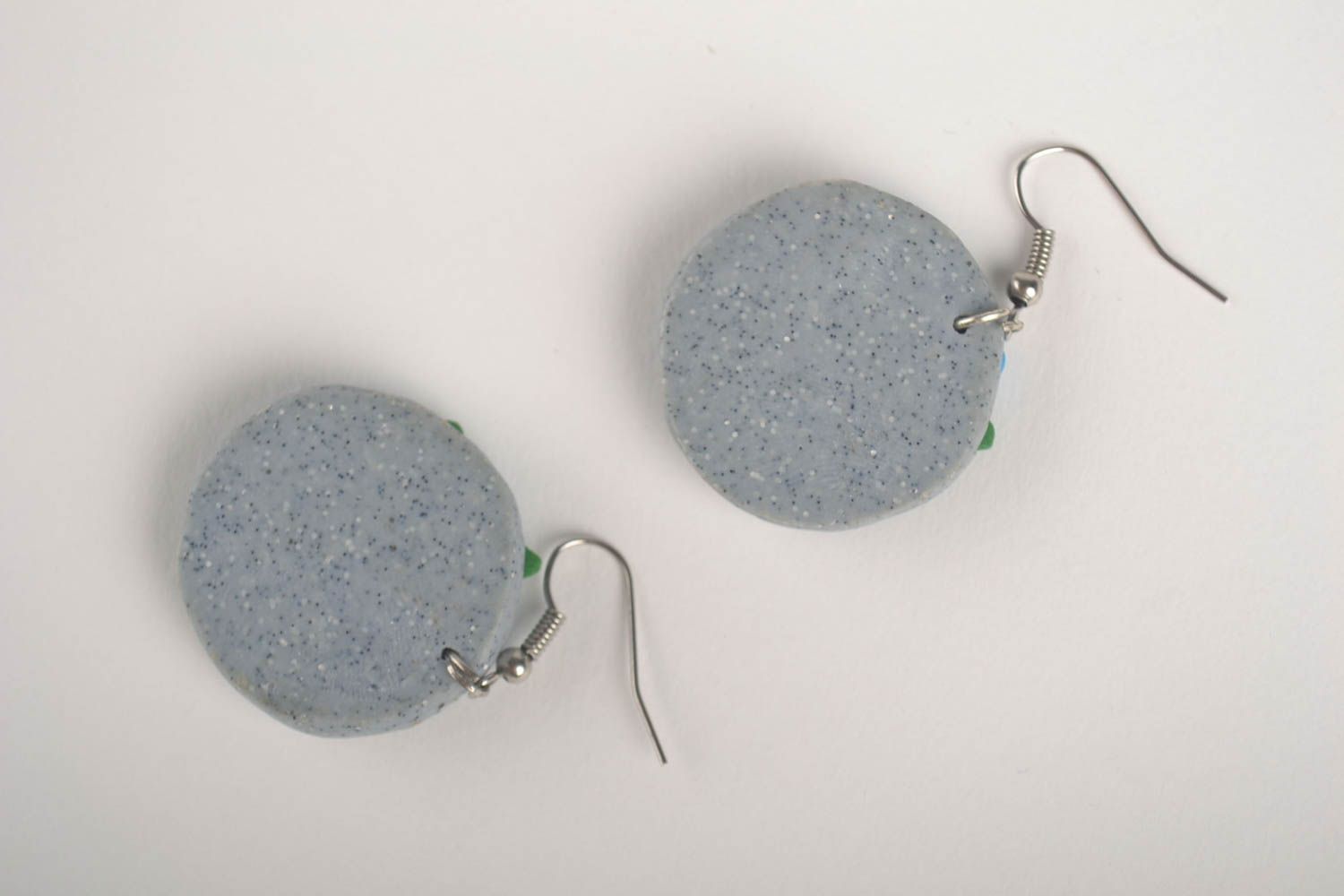 Unusual handmade plastic earrings polymer clay jewelry fashion accessories photo 2