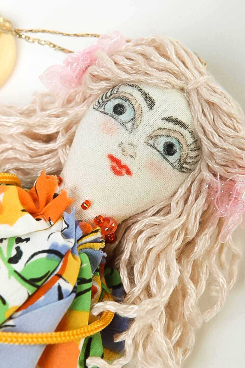 Bambola in stoffa fatta a mano pupazzo di pezza per interni giocattolo ecologico foto 2
