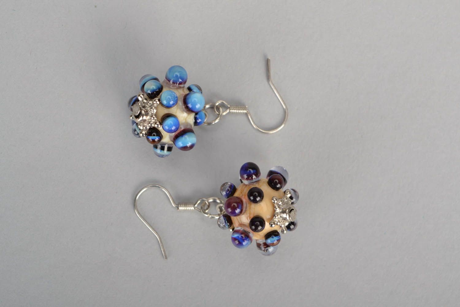 Earrings made using lampwork technique photo 3