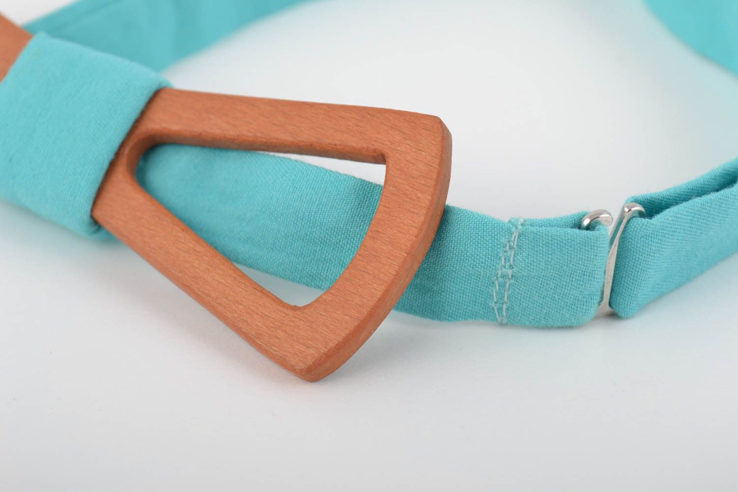 Handmade designer wooden bow tie with adjustable cotton strap photo 2