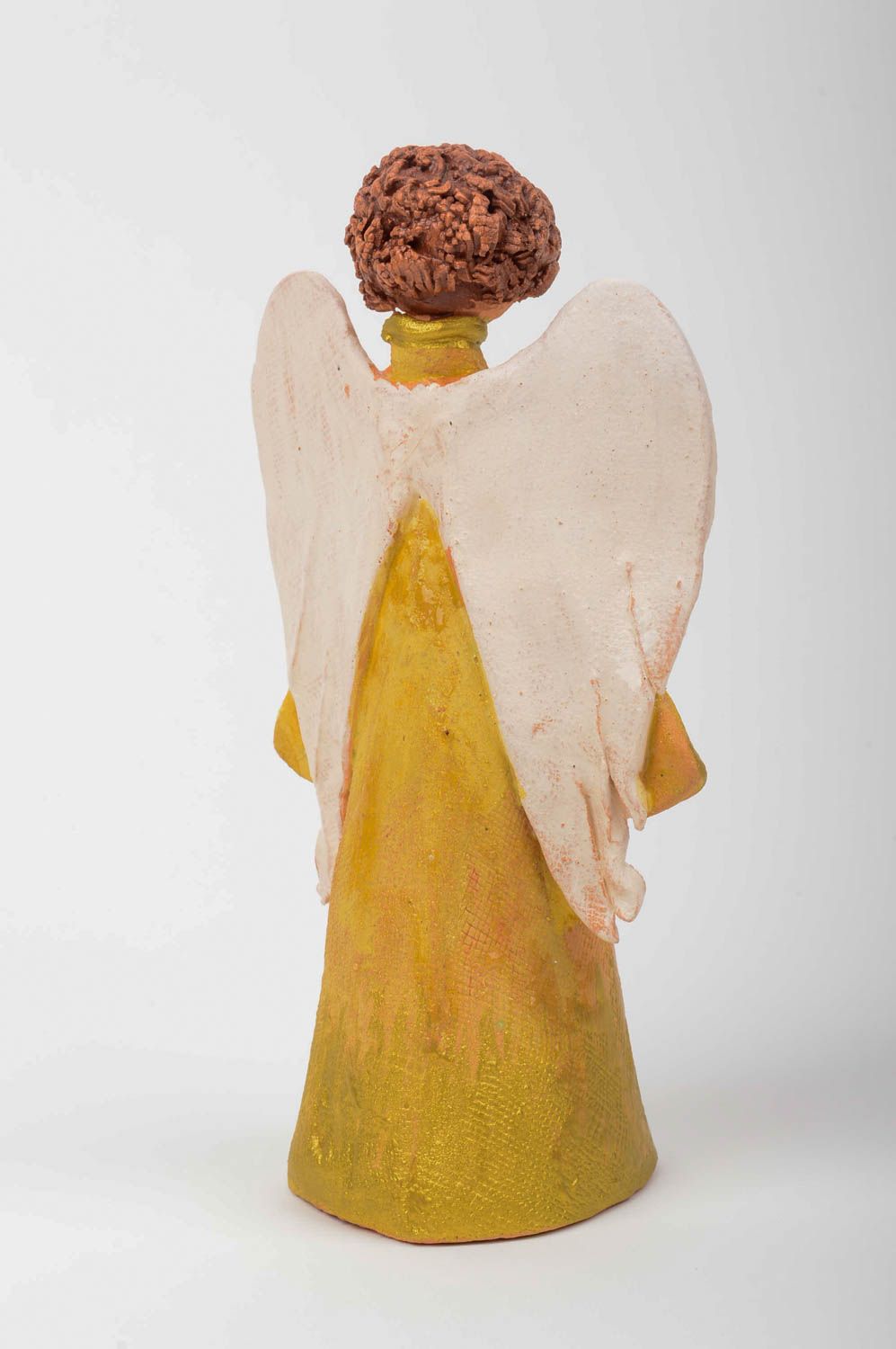 Figura de barro hecha a mano regalo para amigos decoración de hogar ángel foto 3