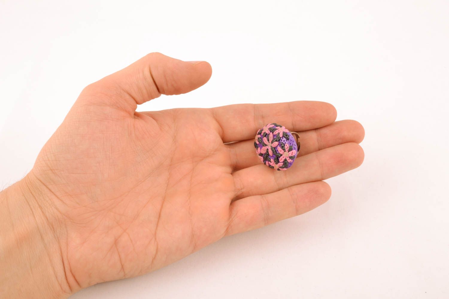 Large polymer clay ring photo 4