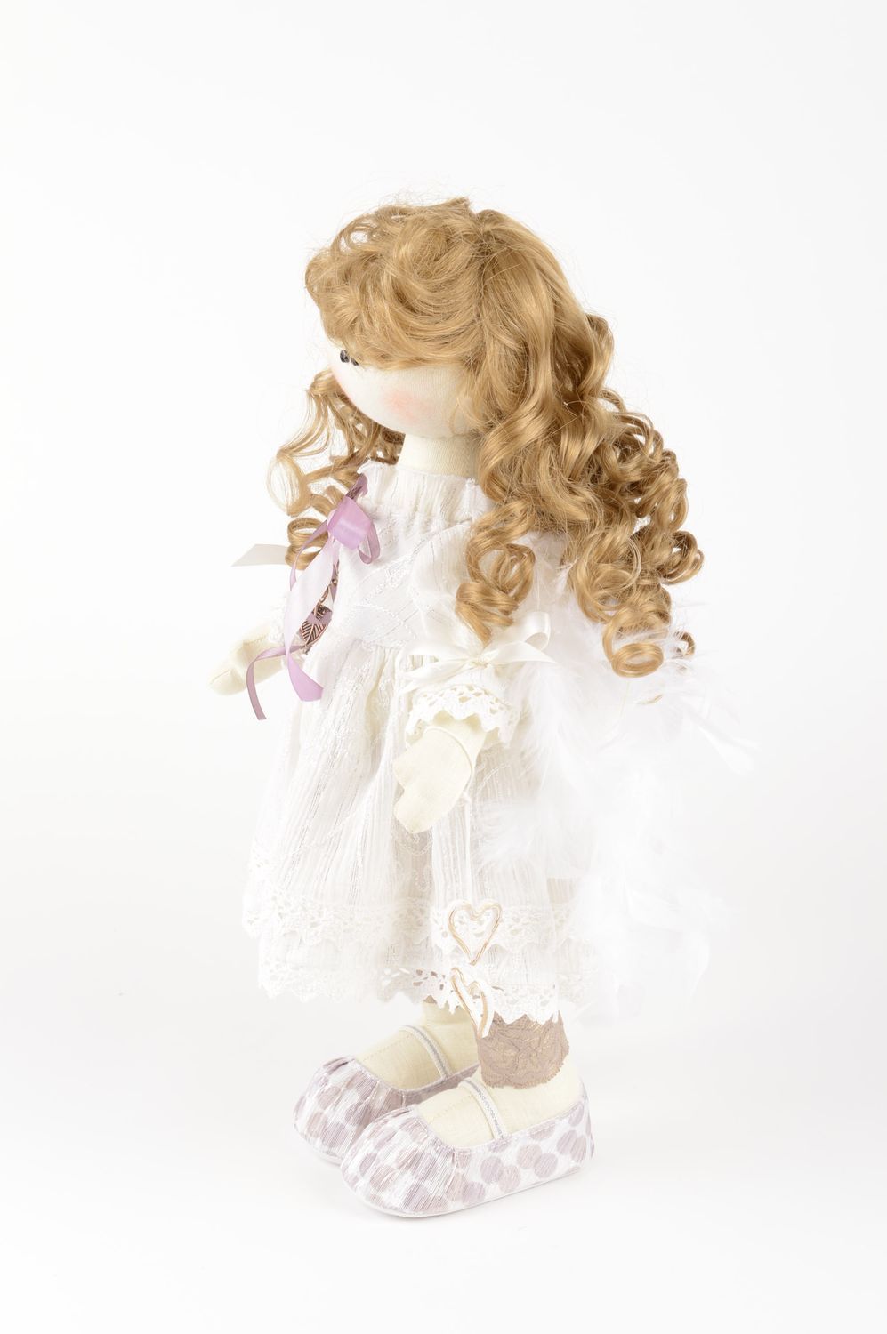 Кукла ручной работы необычная кукла из ткани льняная мягкая кукла красивая фото 3