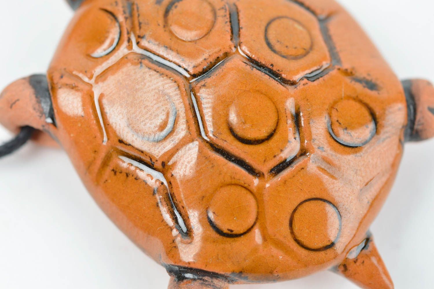 Pendentif en argile fait main en forme de tortue bijou pour huiles essentielles photo 5