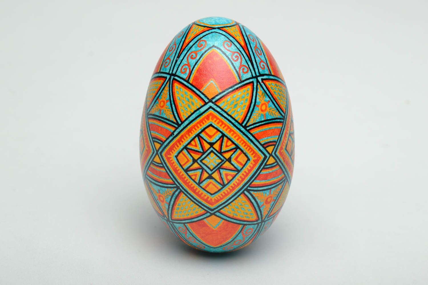 Handmade decorative egg with bright painting photo 2