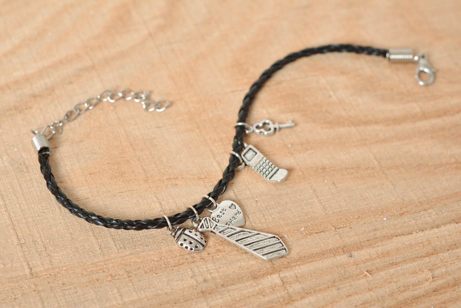 Cord bracelet handmade bracelet leather jewelry charm bracelet gifts for girl photo 3
