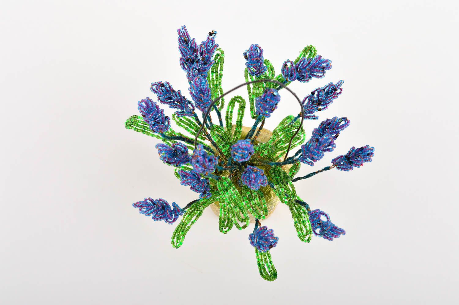 Handmade künstliche Blüten schöne Dekoration Blumen aus Perlen Rocailles  foto 3