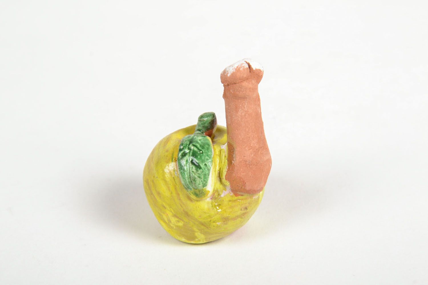 Clay statuette Worm in Apple photo 3