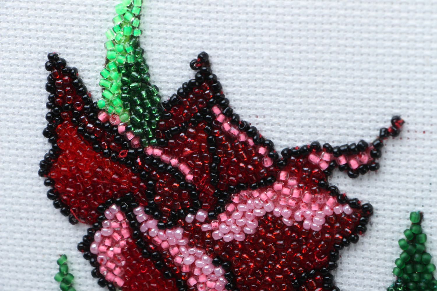 Embroidered beaded picture Tulips photo 2