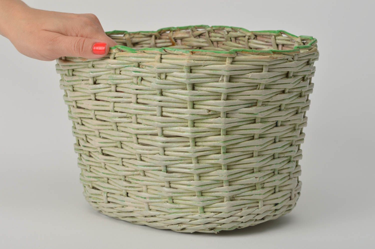 Roomy handmade basket woven present basket decoupage ideas cute basket photo 1