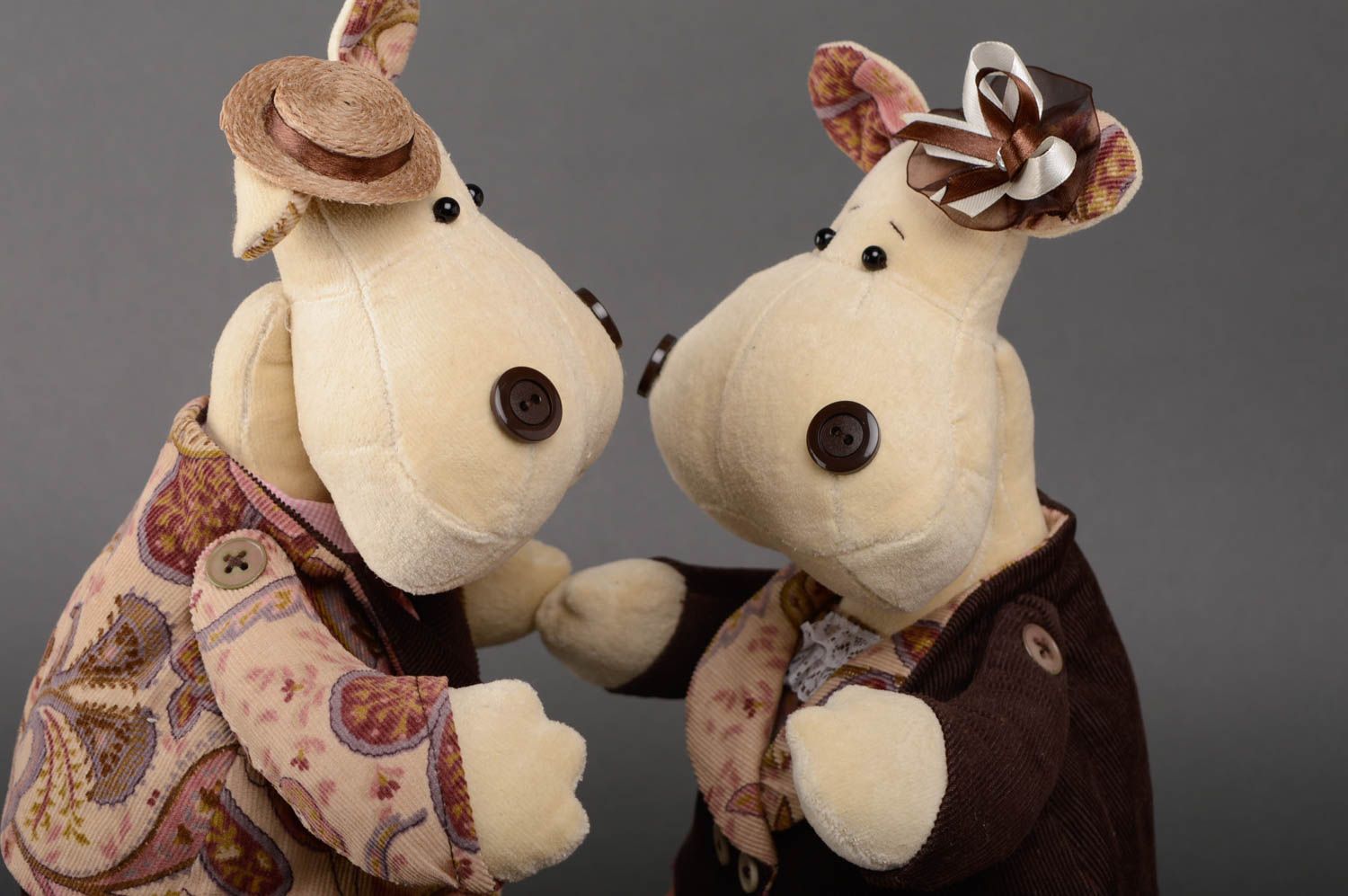 Handmade toy couple of hippos photo 3