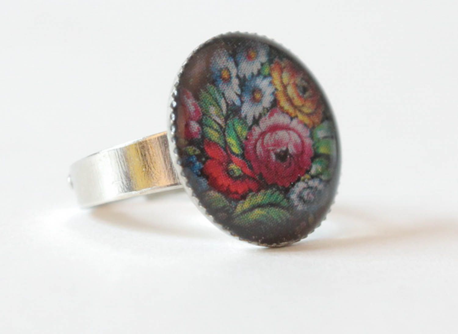 Кольцо с цветами фото 3
