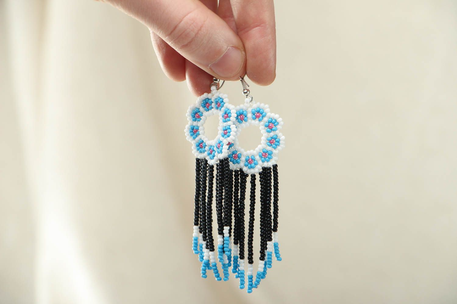 Homemade earrings with Czech beads photo 2