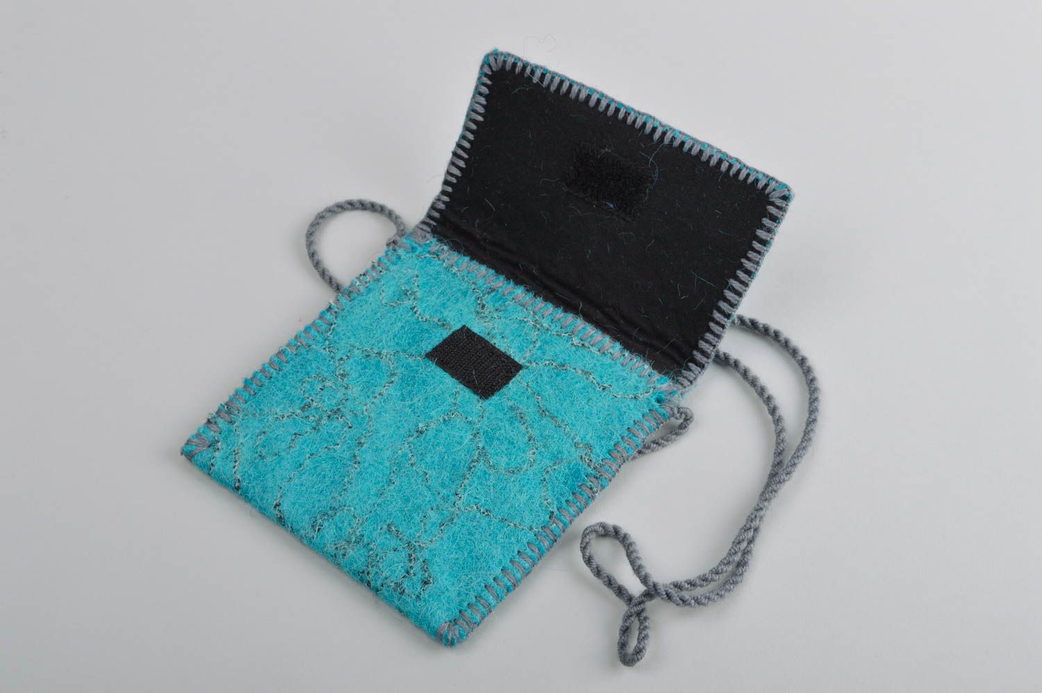 Handmade Handtasche Filz Accessoire für Frauen Geschenk für Frauen gefilzt blau foto 5
