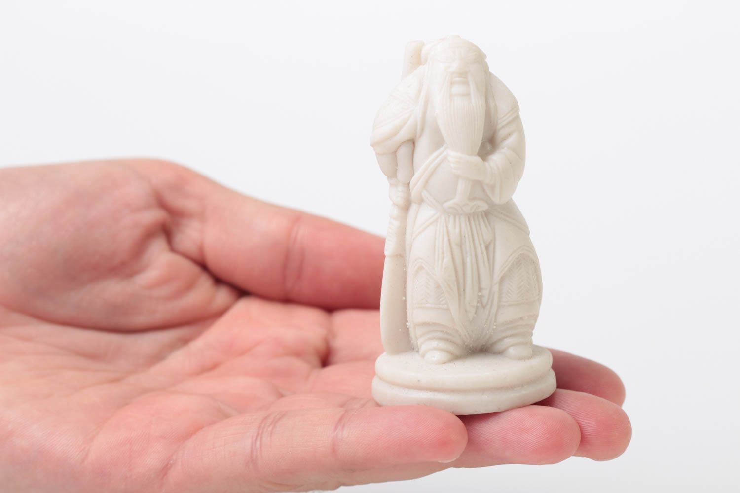 Figurine à peindre fait main Petite statuette blanche Guan Yu Déco intérieur photo 6