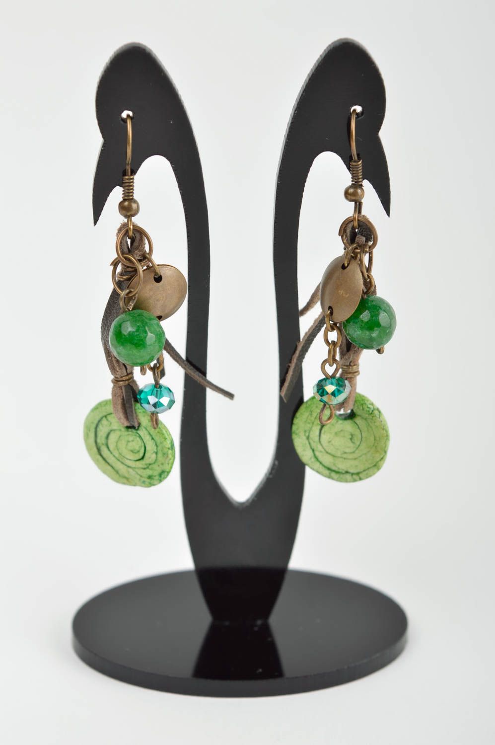 Unusual handmade plastic earrings dangle earrings accessories for girls photo 2