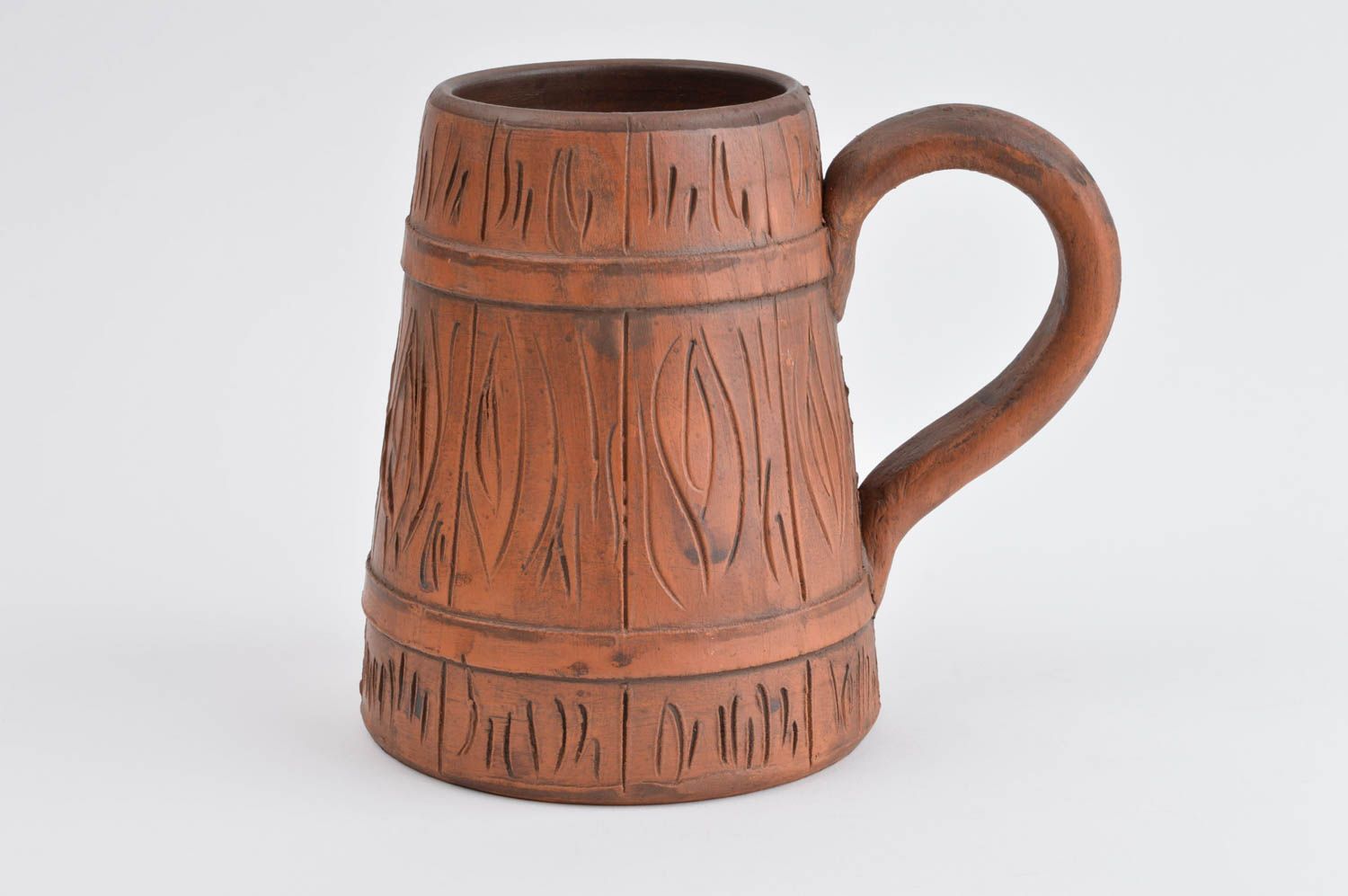 Handmade Keramik Tasse in Braun Keramik Becher Geschirr aus Ton 450 ml schön foto 2