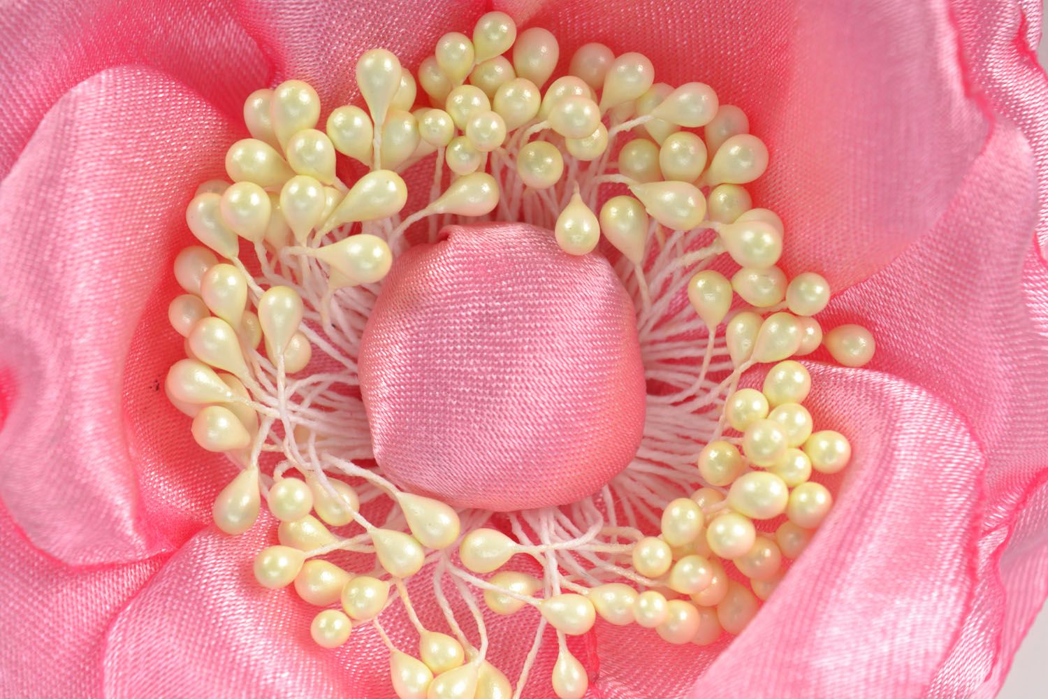 Брошь-заколка в виде цветка Розовая пенка  фото 3