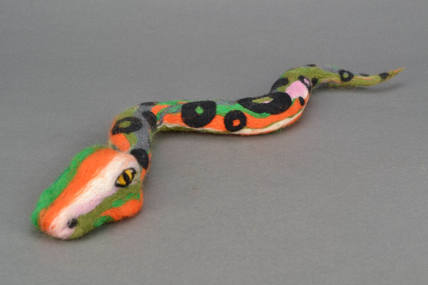 Wool felted toy snake photo 1