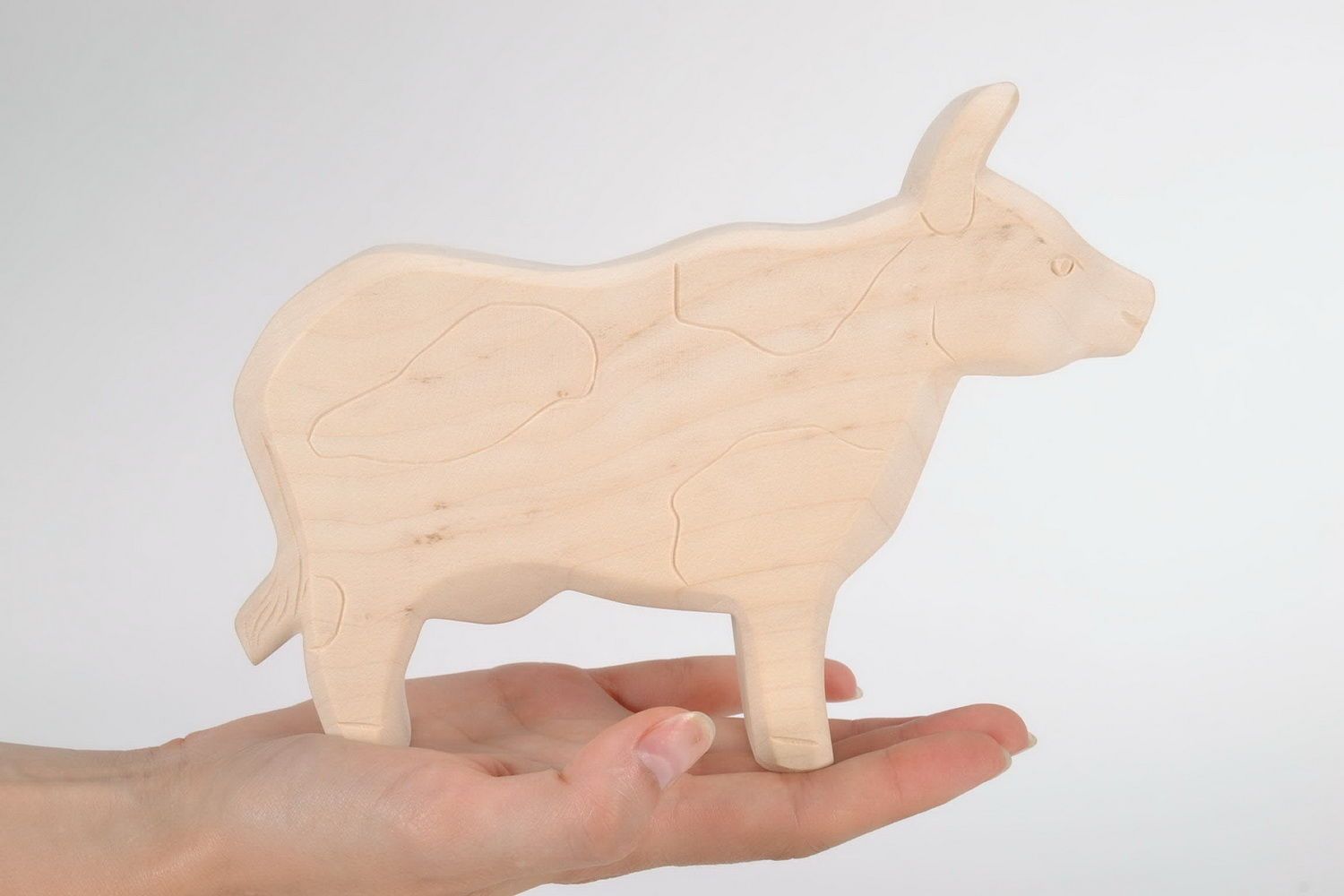 Figurine en bois d'érable Vache faite main photo 2