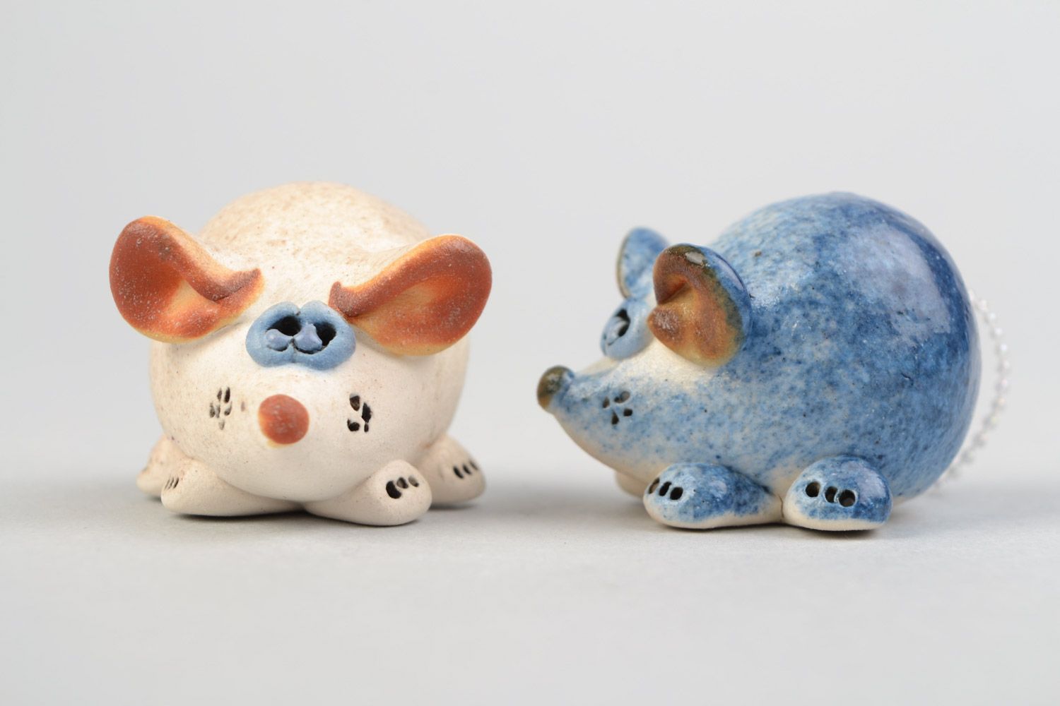 Figuras cerámicas artesanales ratoncitos pequeños bonitos foto 4