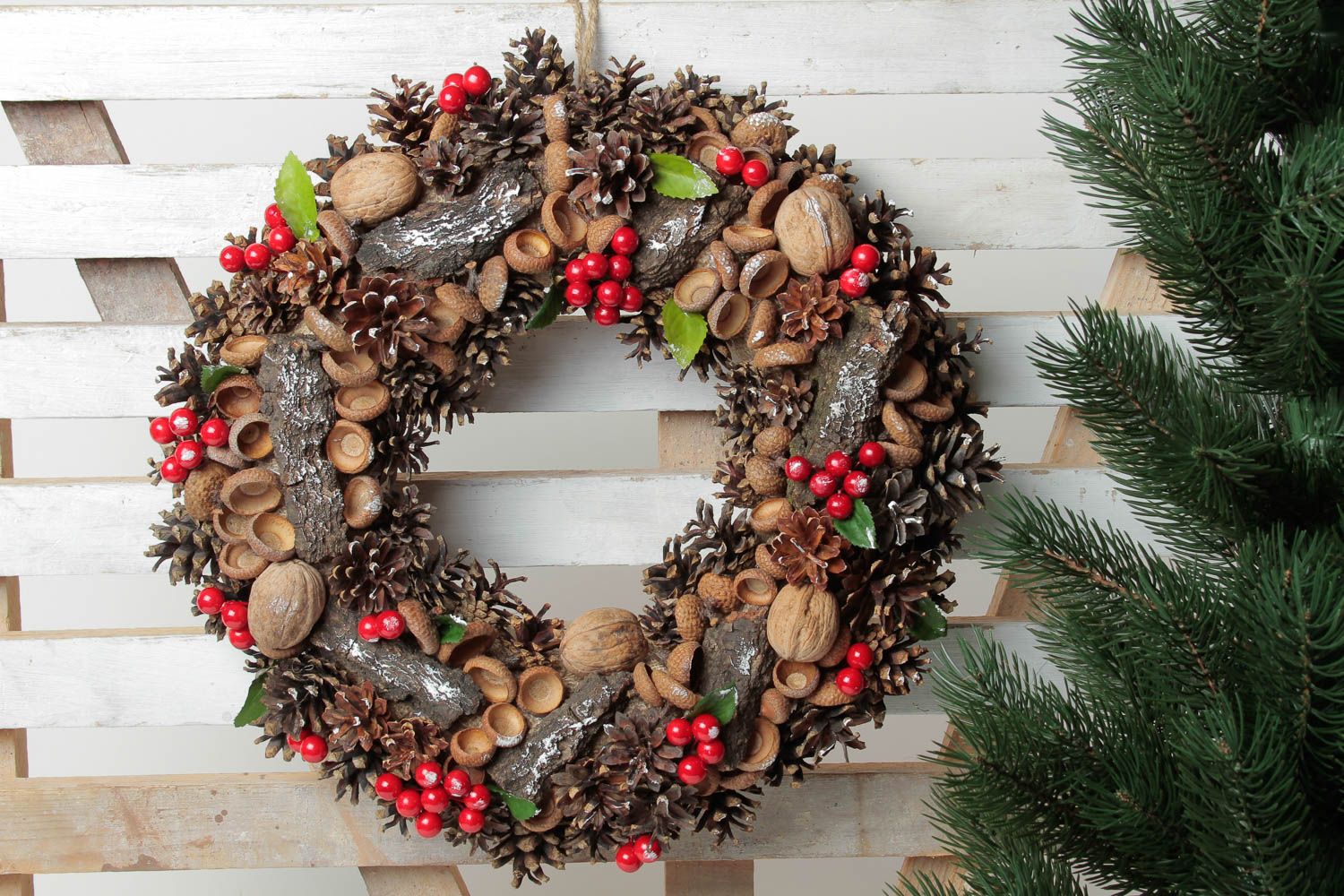 Beautiful handmade door wreath Christmas gifts home design decorative use only photo 1