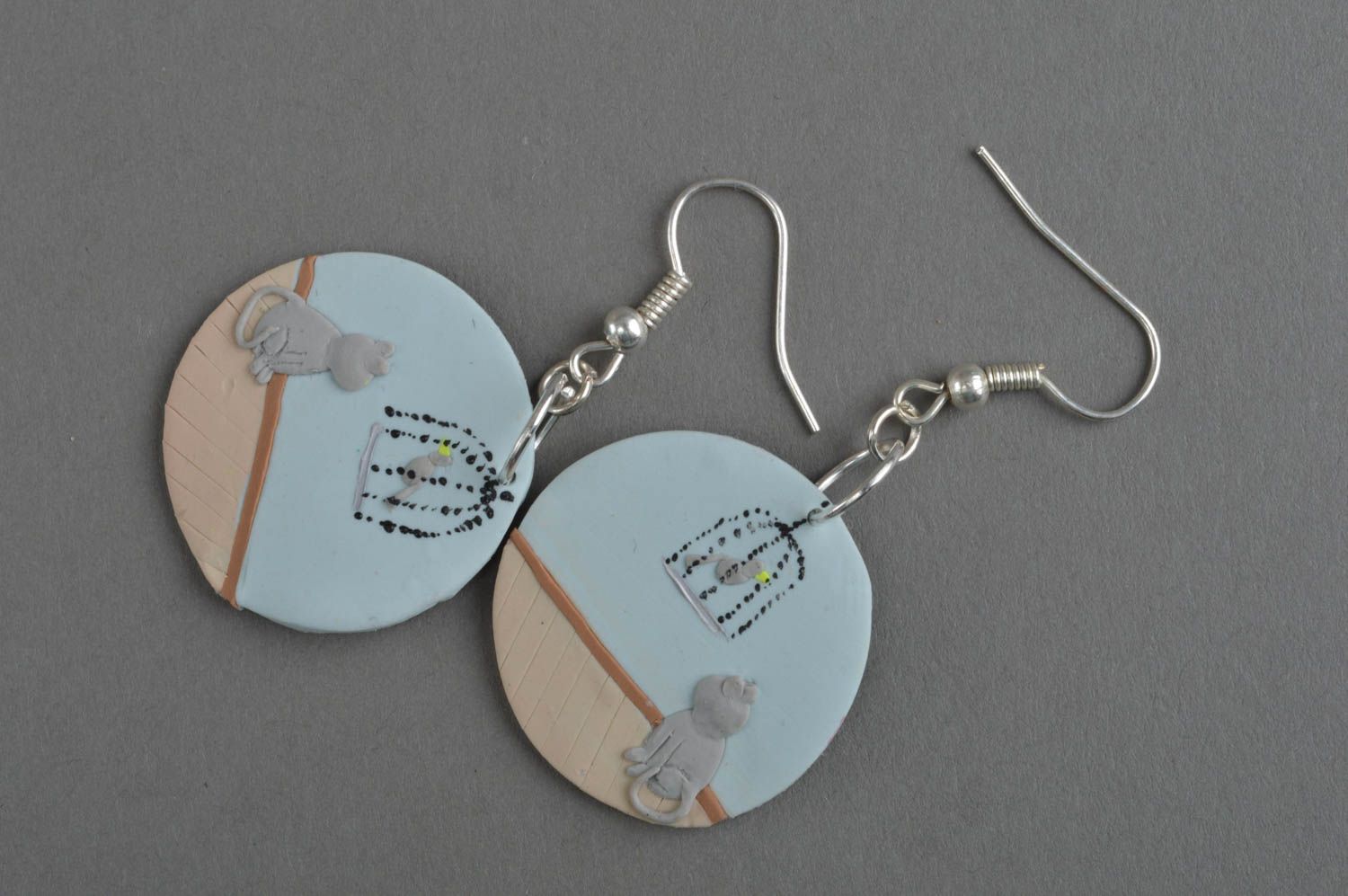 Beautiful handmade round plastic earrings designer jewelry gifts for her photo 2