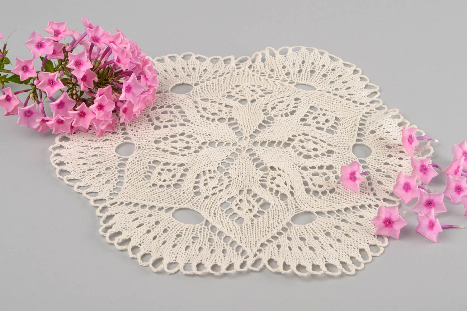 Unique interior decoration knitted napkin cotton designer tablecloth for gift photo 1