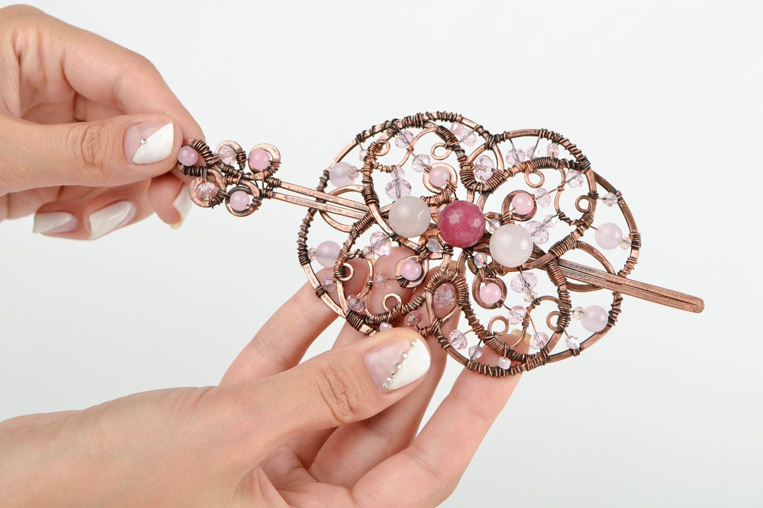 Handmade hair pin designer accessory unusual gift for women beautiful hair pin photo 2