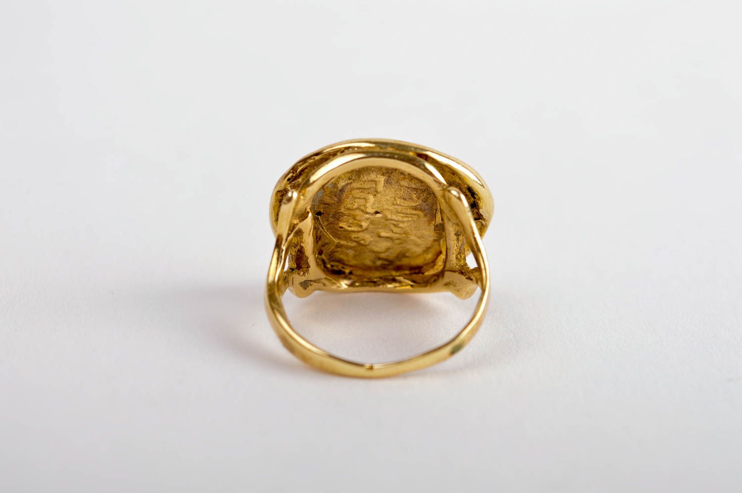 Ring Damen handmade Ring Schmuck Designer Accessoires Geschenk Ideen Goldfarbe foto 4