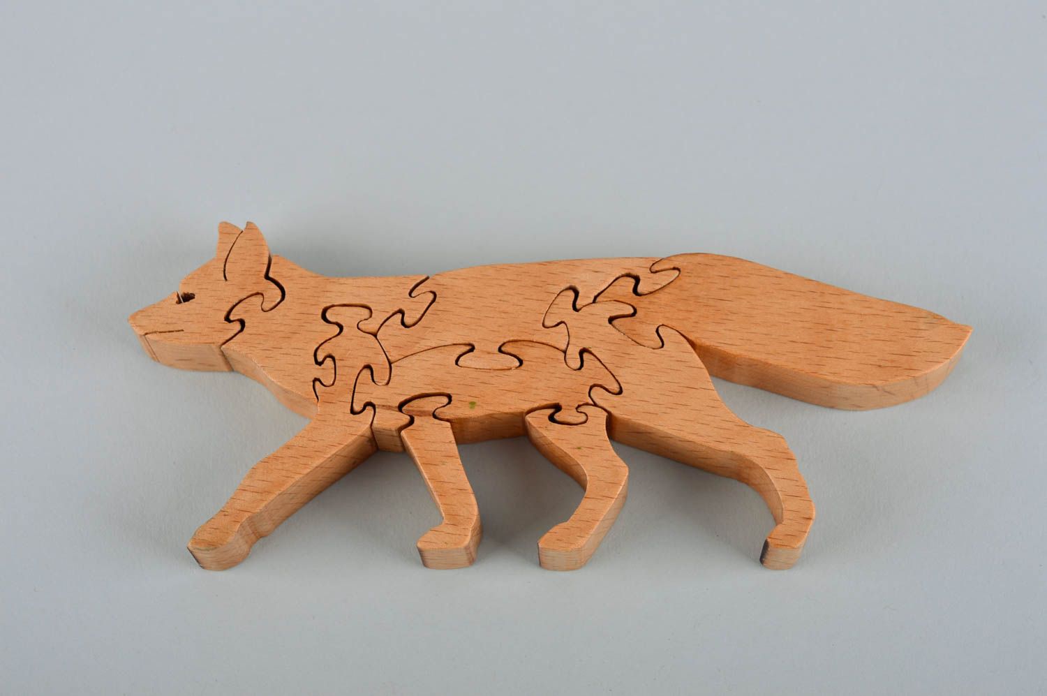 Развивающая игрушка ручной работы детские пазлы головоломка для детей лиса фото 4