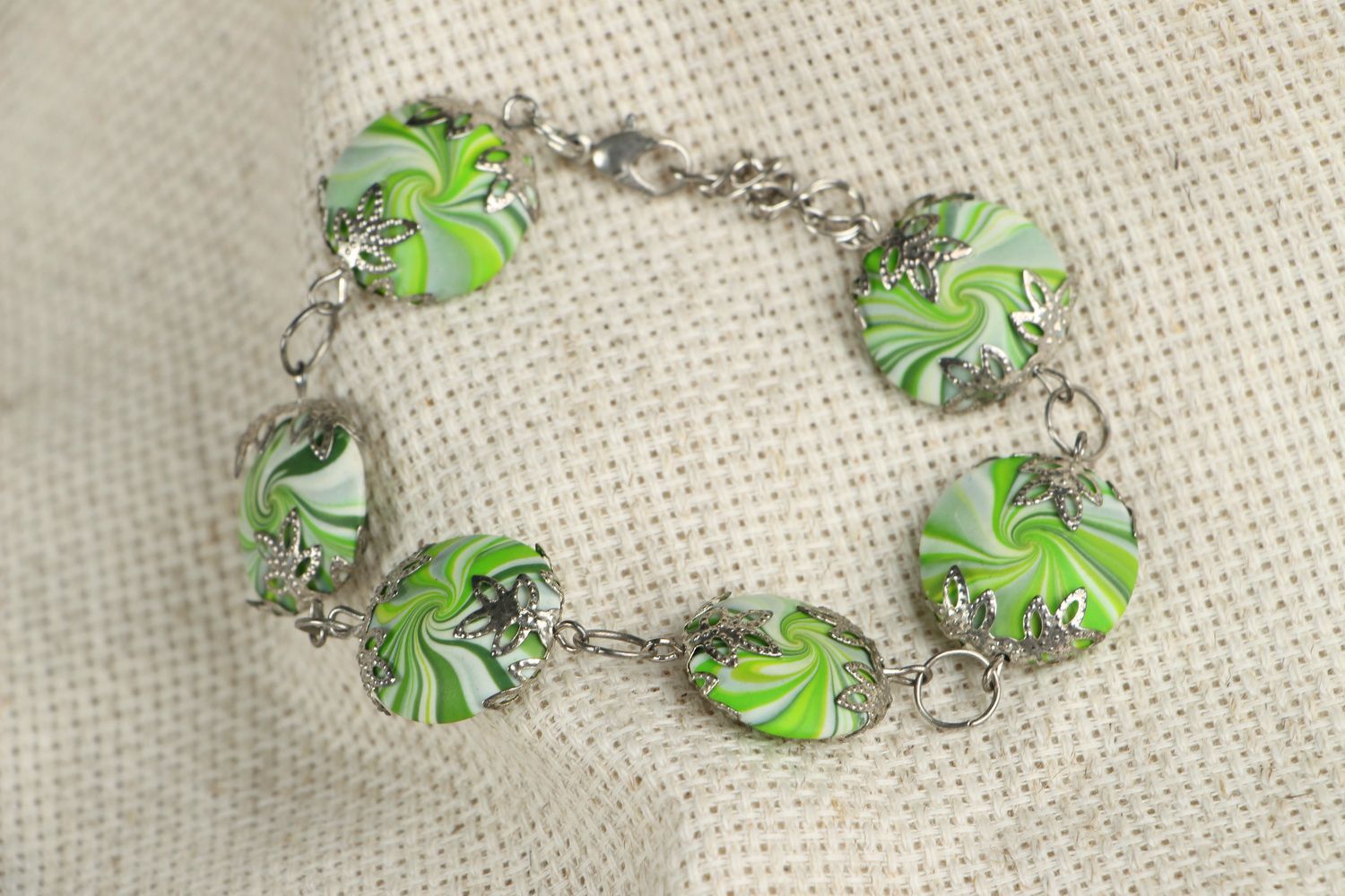 Bracelet Made of Polymer Clay photo 2