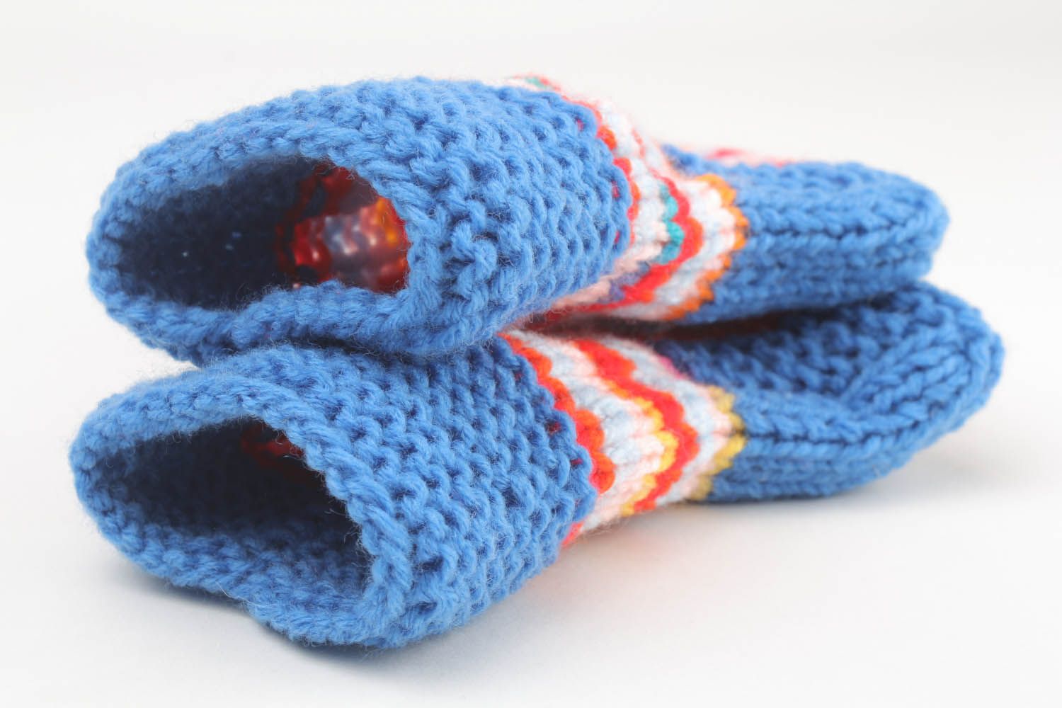 Meias para criança quentes de fios de lã tricotadas à mão  foto 2