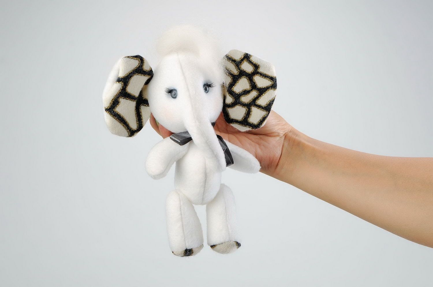 Toy made of fleece White elephant photo 2