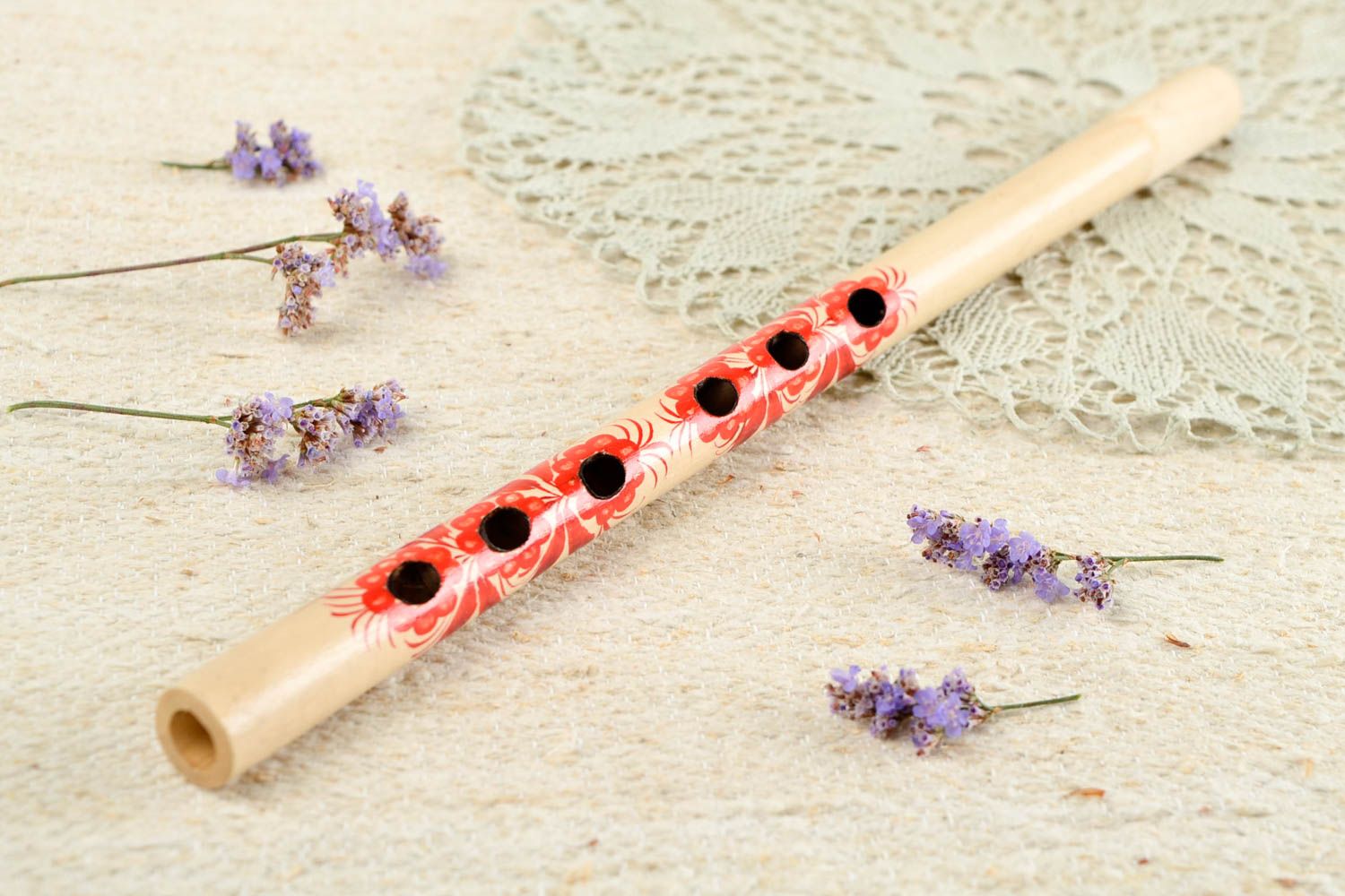 Musik Instrument handmade kleine Flöte originelles Geschenk Deko Element bunt foto 1
