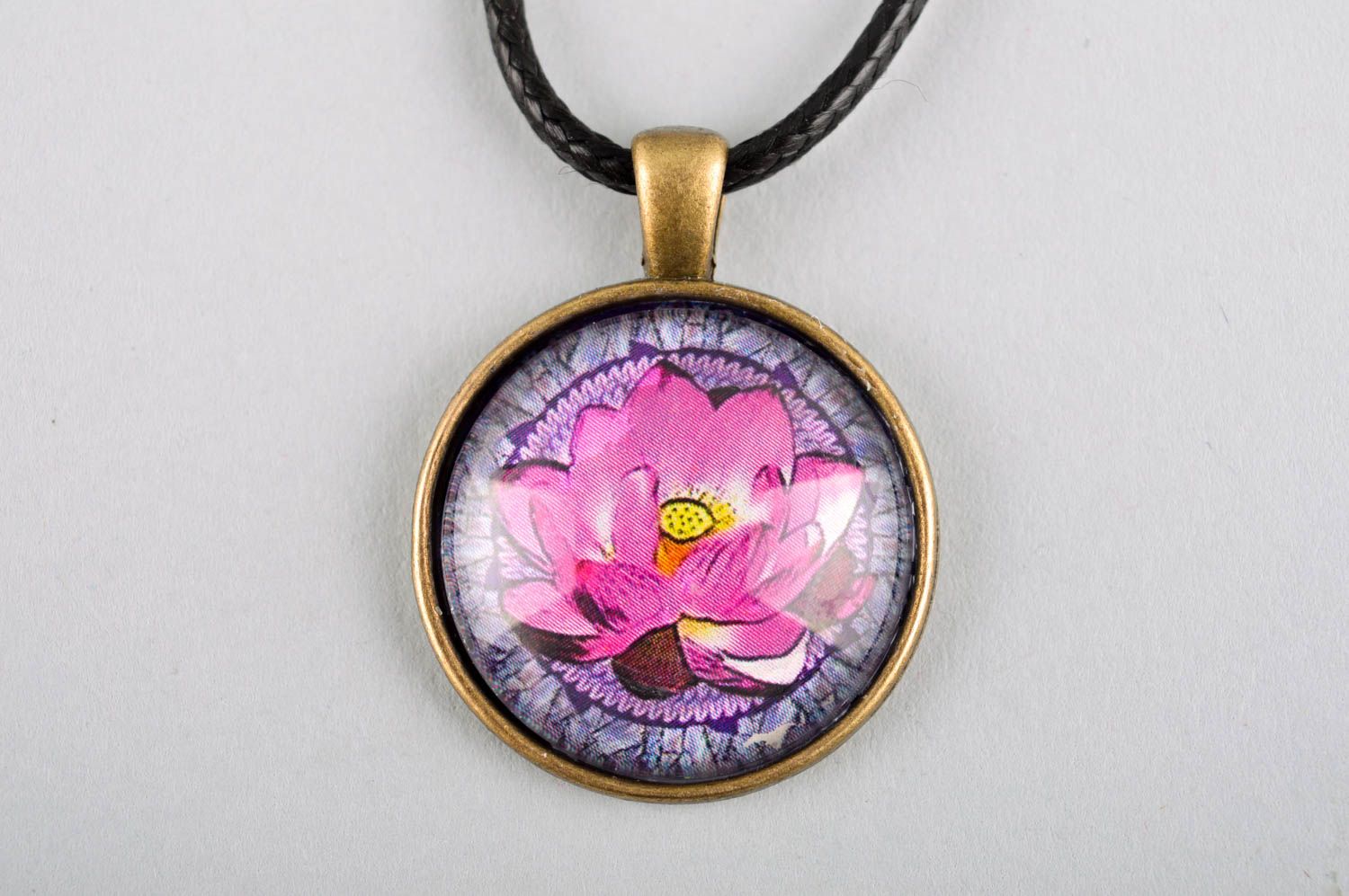 Handmade pendant on cord designer accessories for women glass pendant for women photo 3