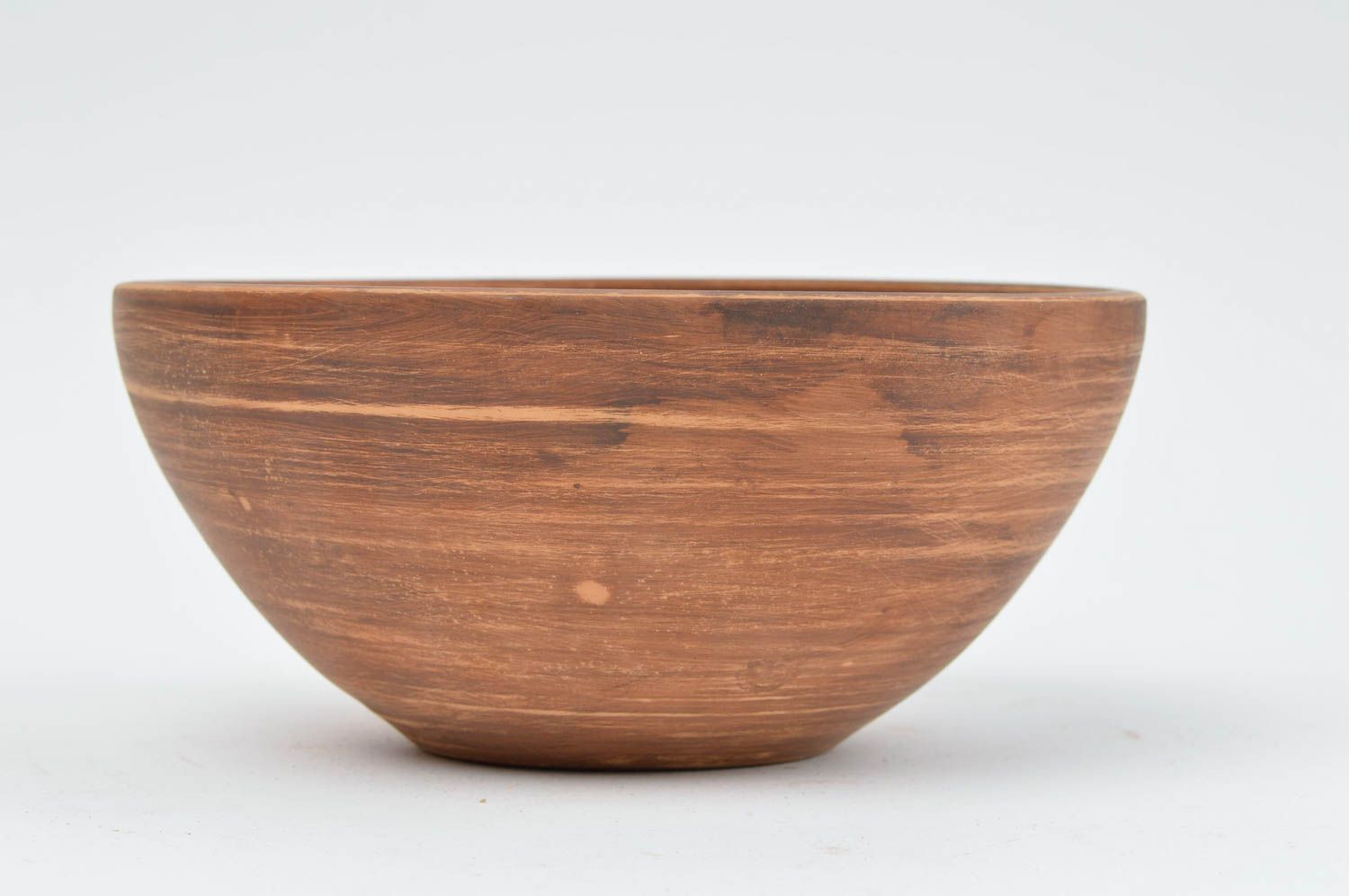 Designer ceramic salad bowl stylish kitchenware handmade plate made of clay photo 2