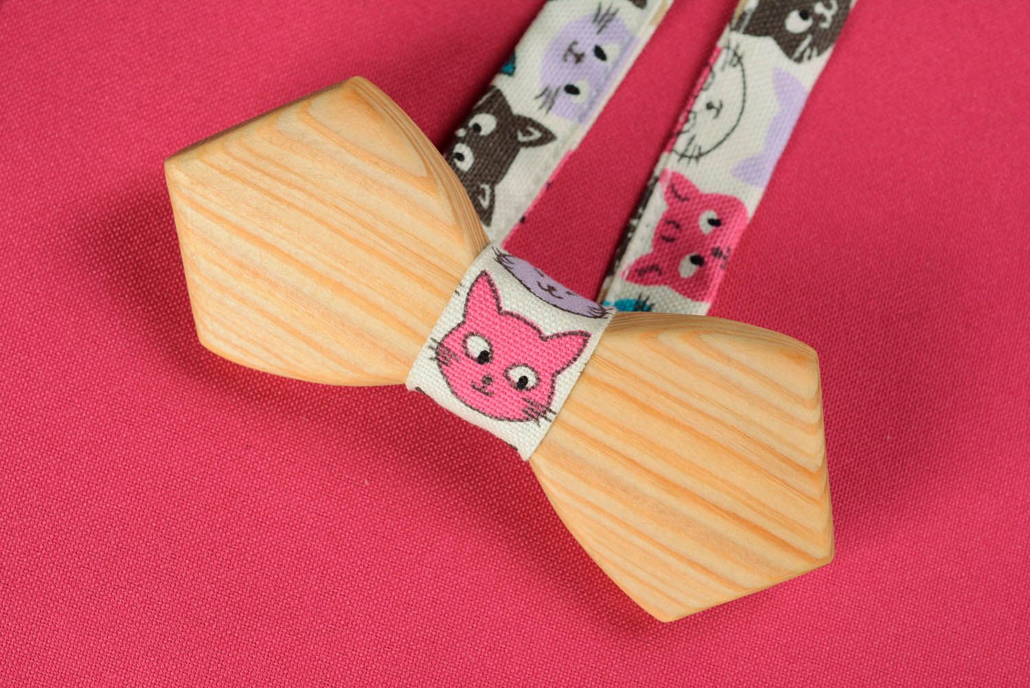 Bow tie made ​​of wood Kittens photo 3