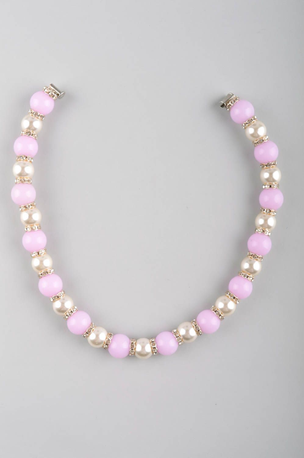 Pink necklace beautiful designer neck accessory handmade present for women photo 5