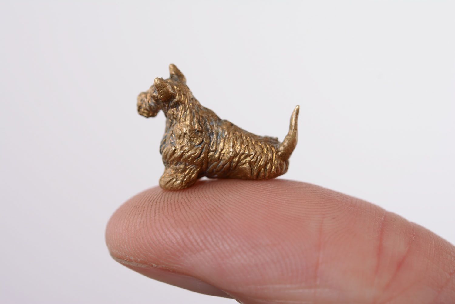 Figurilla de bronce en miniatura Terrier escocés foto 3