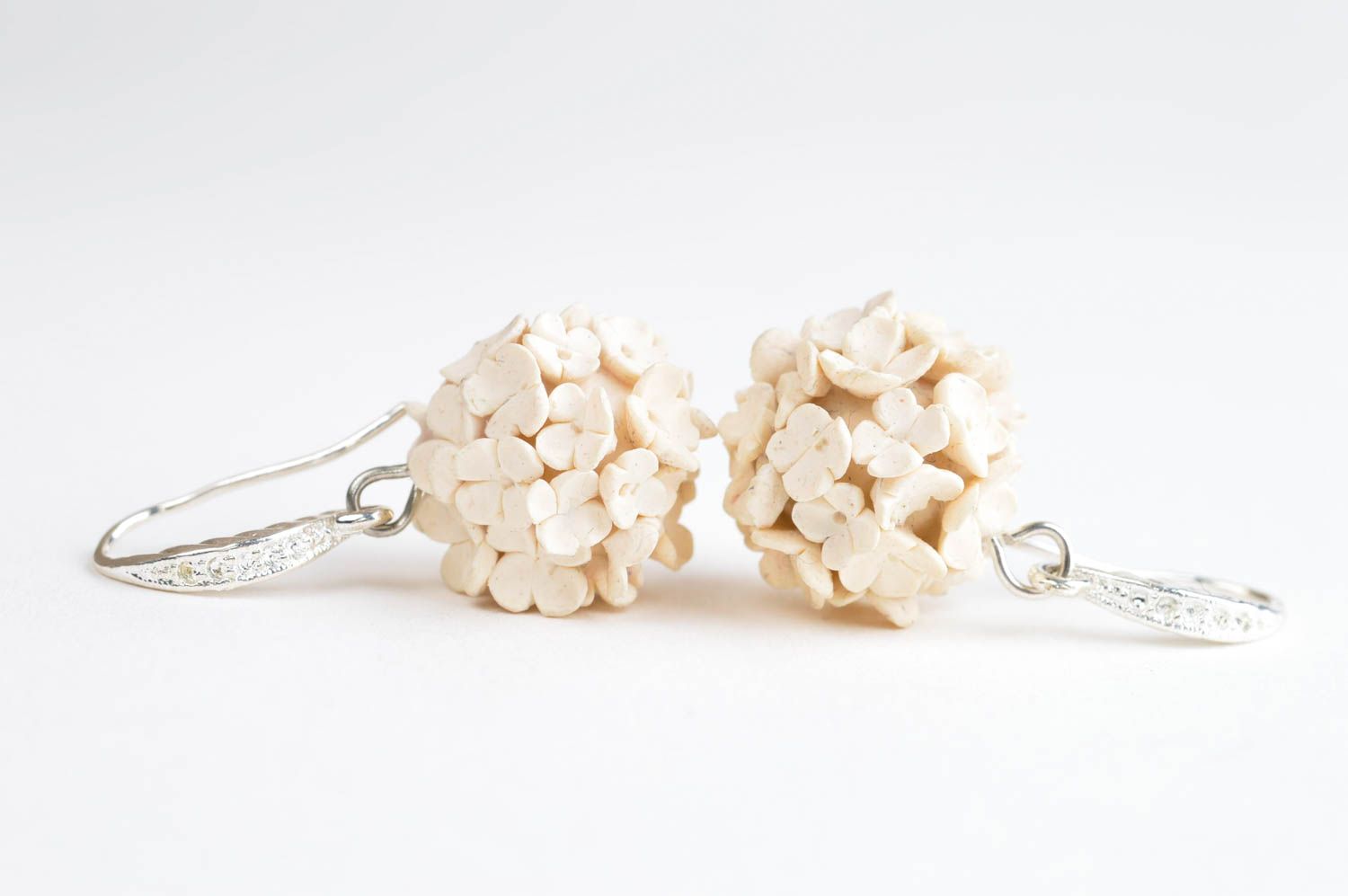 Pendientes de moda ramos de flores blancas bisutería artesanal regalo original foto 4