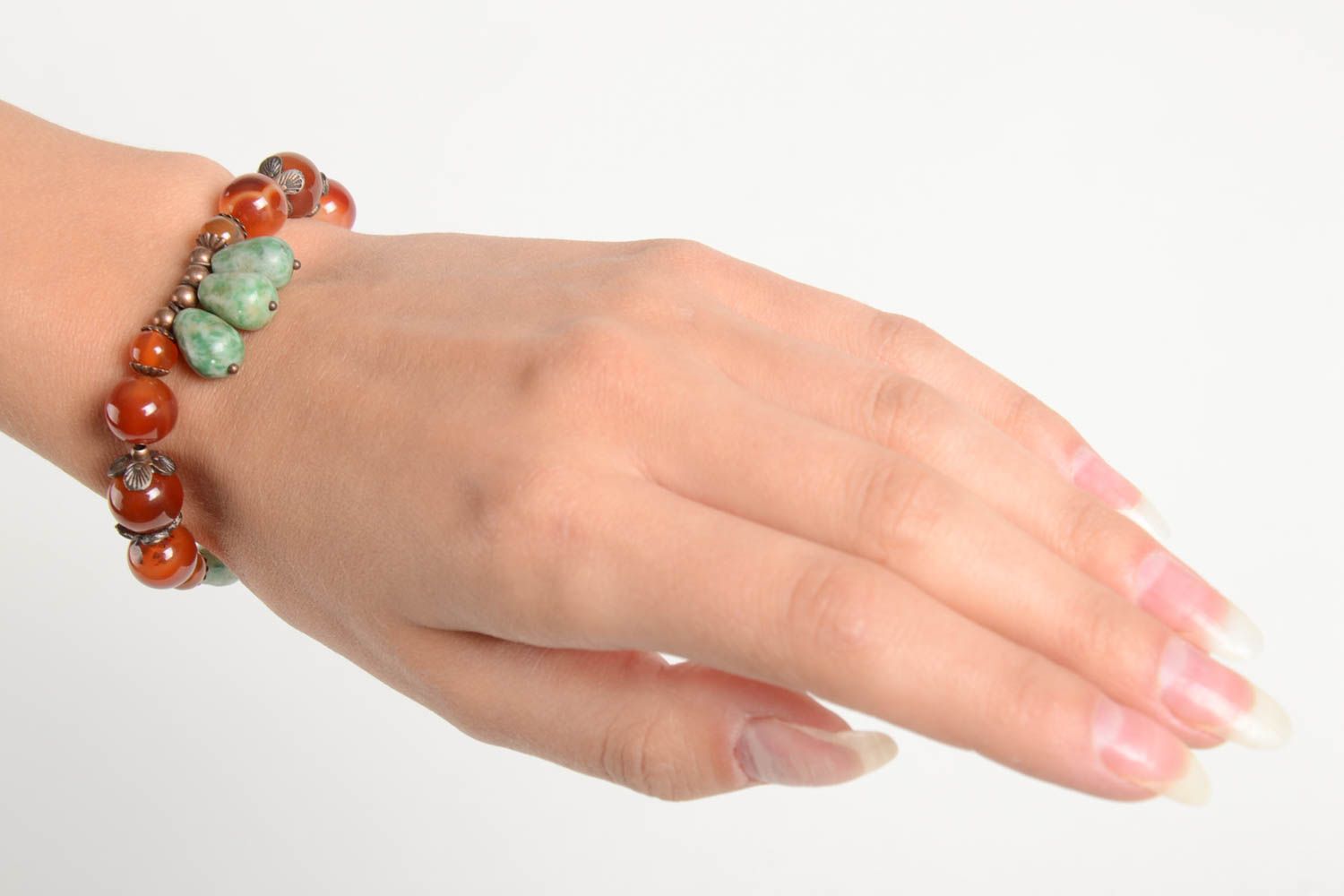 Bracelet pierres naturelles Bijou fait main intéressant Accessoire femme photo 2